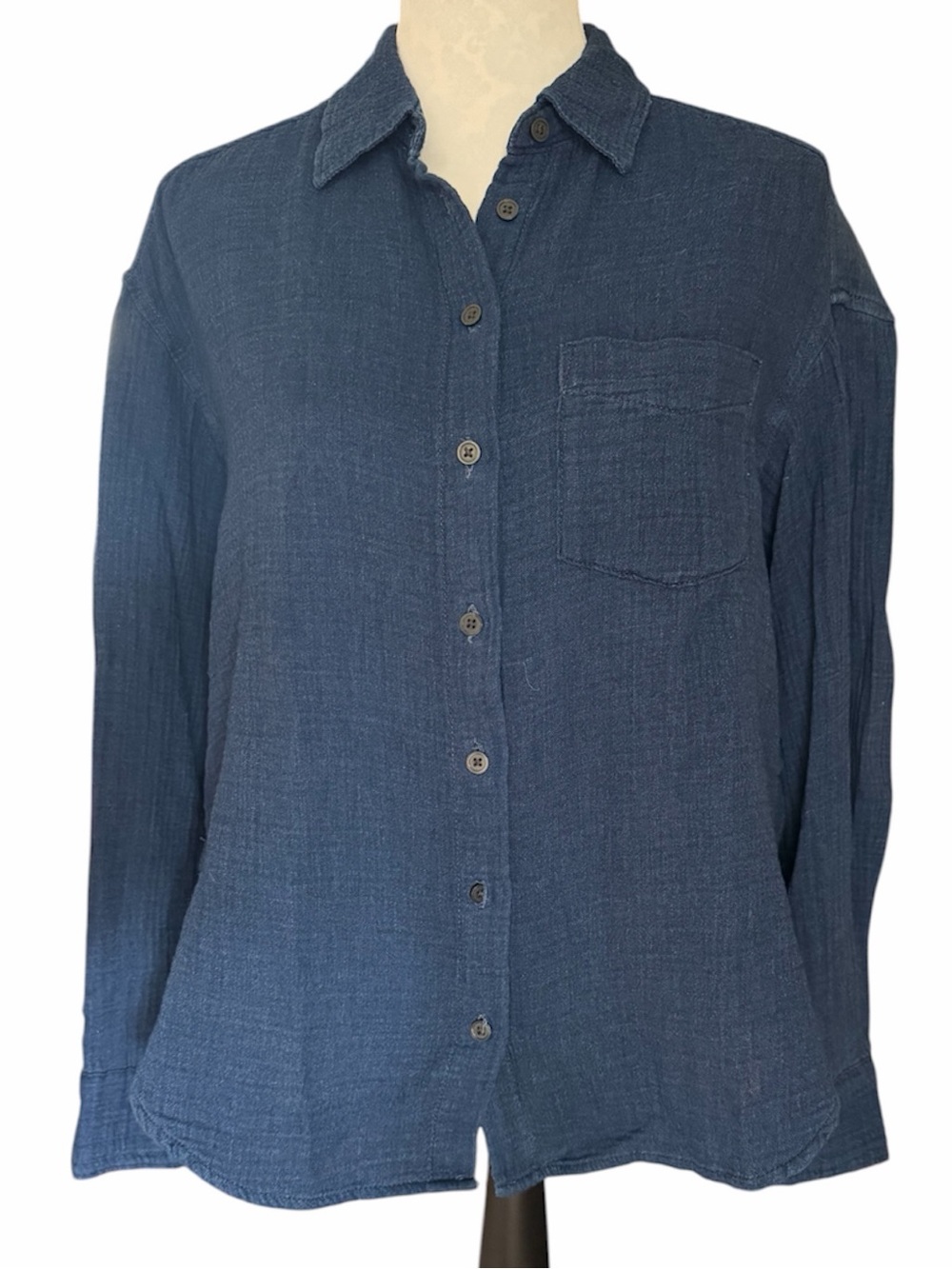 GAP Indigo Gauze Button-Up Top – Women’s Size Small